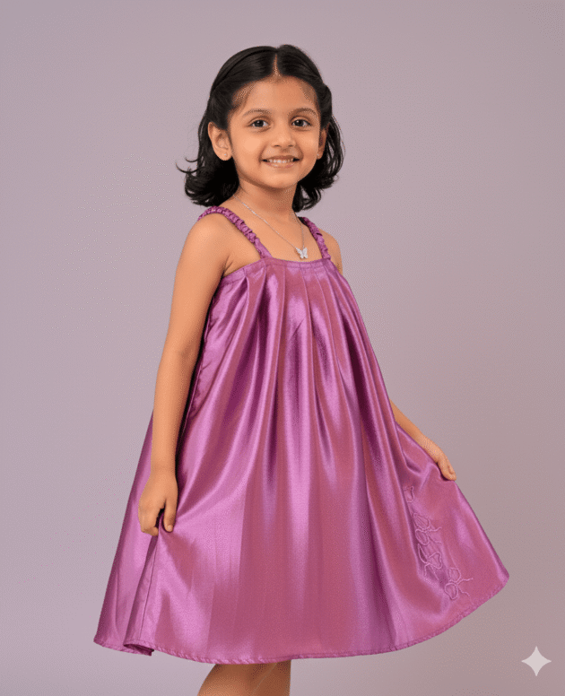 Purple Ruffled Kids Frock